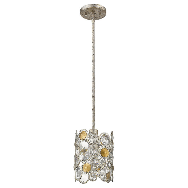 Luminaire tambour simple 1 lumières avec accents en cristal Mulholland