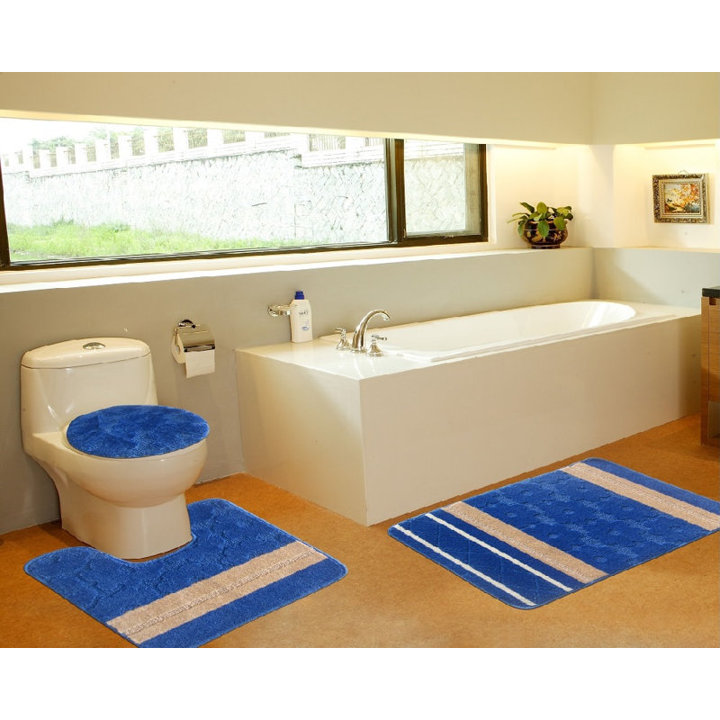 Crestside Non-Slip Bath Rug, Galaxy Royal Blue