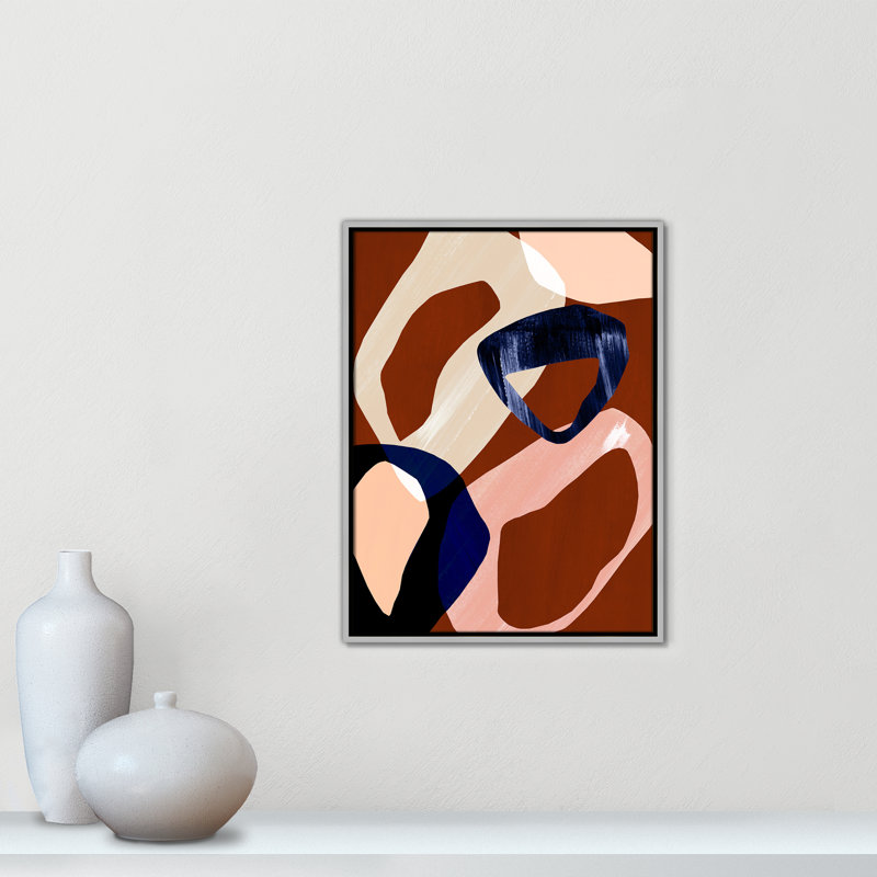 Loop I Print par Violets Print House, Framed Canvas, Flottant argent, L 19,5 po x H 25,5 po