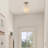 Kim V5070 8.25" Hammond 1-Light Indoor Nickel Mini Convertible Hanging Pendant (Semi-Flush) with Alabaster Glass Bell Shade-24080922