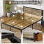 Single/Double Size Bed Frame with Wood Headboard and Footboard, Metal Platform Mattress Foundation with Strong Steel Slats, No Box Spring Needed-75231881-83953533
