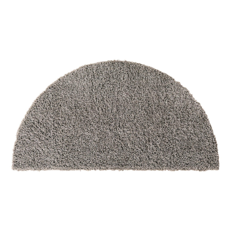 Santosha Cloud Gray Shag Rug, Half-circle 3'1" x 6'1", Cloud Gray