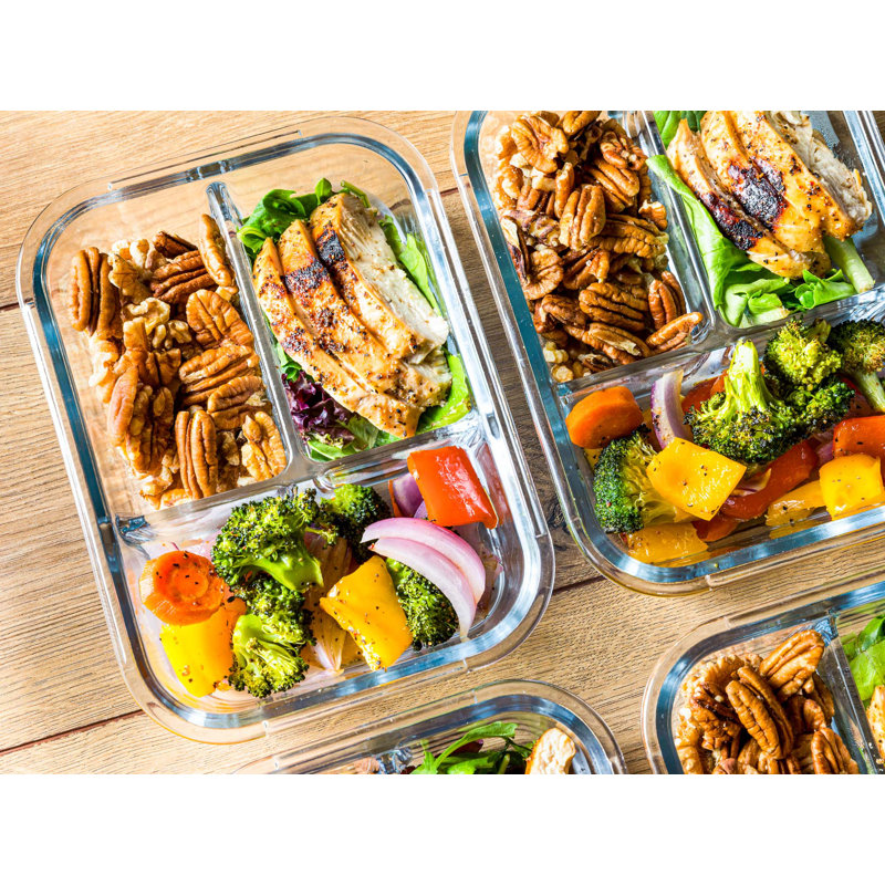51 fl. oz. Glass Food Storage Container - Set of 3 Containers and 3 Lids