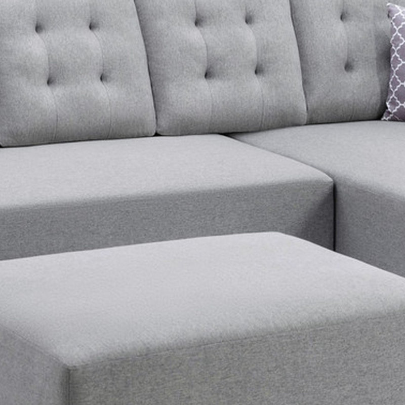 Canapé modulaire Tziporah Tuscan Temptations, Orienté à droite, Mélange de lin gris foncé