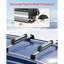 Ski & Snowboard Roof Rack, Carry up to 4 Pairs of Skis or 2 Snowboards, 2 PCS Aluminum Universal Car Roof Rack with Lock & Rubber Padding, Carrier for Fishing Rod, Fit Most Slotted Crossbars