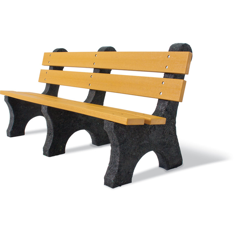 Banc de parc en plastique Witherspo, 72 po (planches 2 x 4), Gris