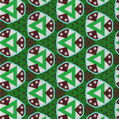 Vert géométrique/Tapis décoratif brun