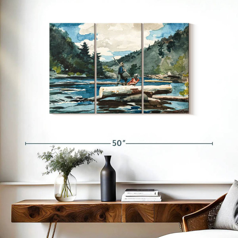 Alvord Hudson River Logging, H 24 po x l 38 po
