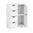 Bathroom Floor Storage Cabinet With Adjustable Shelf And 4 Drawers