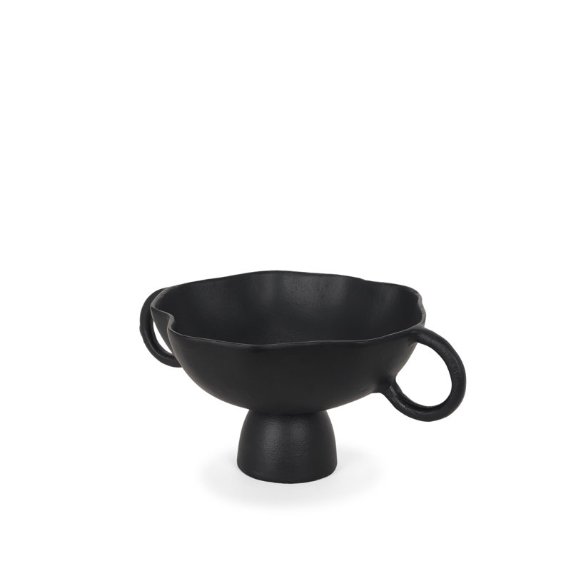 Bol décoratif en métal Sabine, H 6,75 po x l 15,55 po x P 11,22 po, Noir