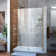 Unidoor 51" W x 72" H Hinged Frameless with ClearMax Glass Treatment Unidoor Shower Door and Fixed Panel