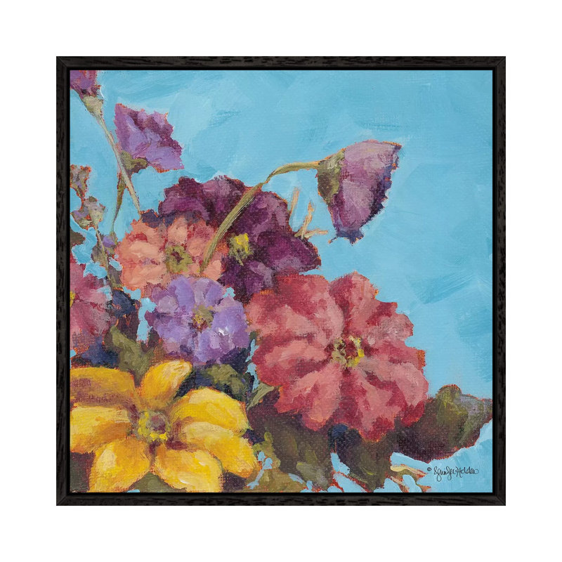 Katie's Bouquet 1 Piece Painting on Canvas, 66.04cm H x 66.04cm W x 3.81cm D, Black Framed
