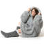 Aatos Velosso Snug Oversize Faux Fur Shaggy Hoodie Blanket Thermal Cosy with Pocket-491402350