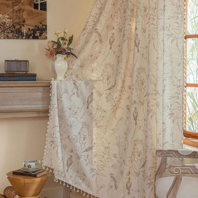 Polyester Exquiste Pattern Print Curtains 2 Panel