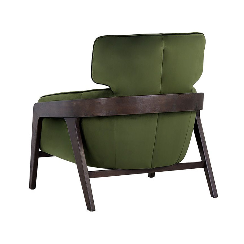 Armchair Chair with Ottoman, Green