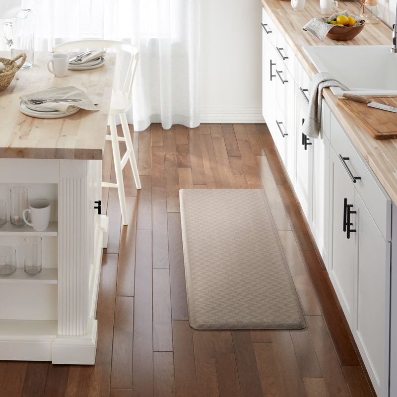  Cat Cora Harmony Chevron Comfort Kitchen Mat, Standing Mat, Tan, 17.5"x55", Tan, 17.5"x55"