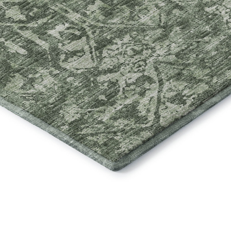 Premium Machine Washable Mayfield AMF40 Oriental Rug, Green, 10' x 14'