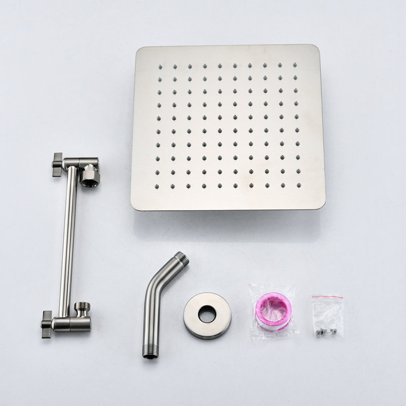 10" Square Shower Head With Stainless Steel Material - Finish Body, Brushed Nickel
