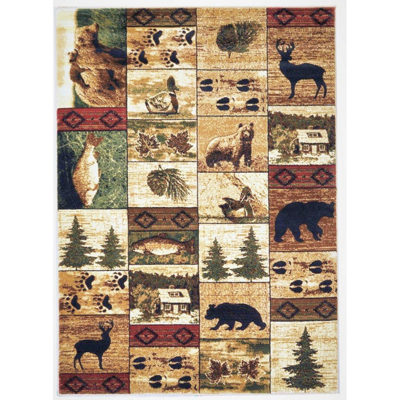 Tapis brun / ivoire Alianna, Rectangle 7 pi 5 po x 10 pi 5 po