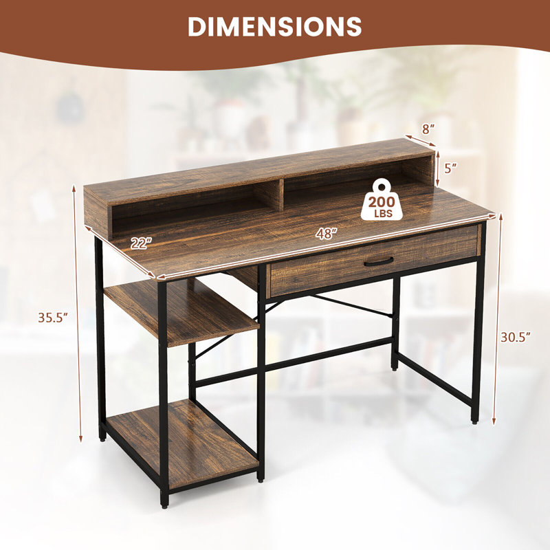 Saharrah Metal Base Computer Desk