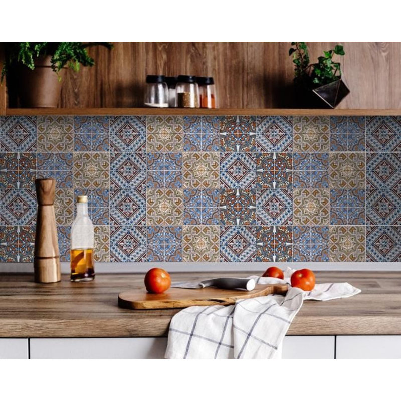 Carrelage mosaïque bleu chaud 6 "X 6"