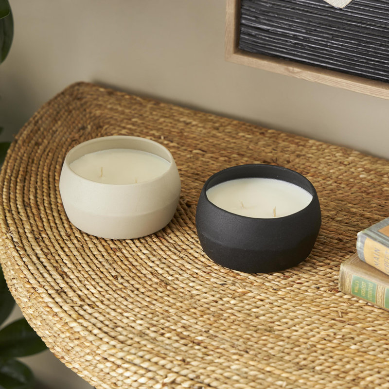 Cole And Grey Metal Apple Cinnamon / Creamy Vanilla Swirl Scented Textured 9Oz 2 Wick Decorative Candle With White Wax
