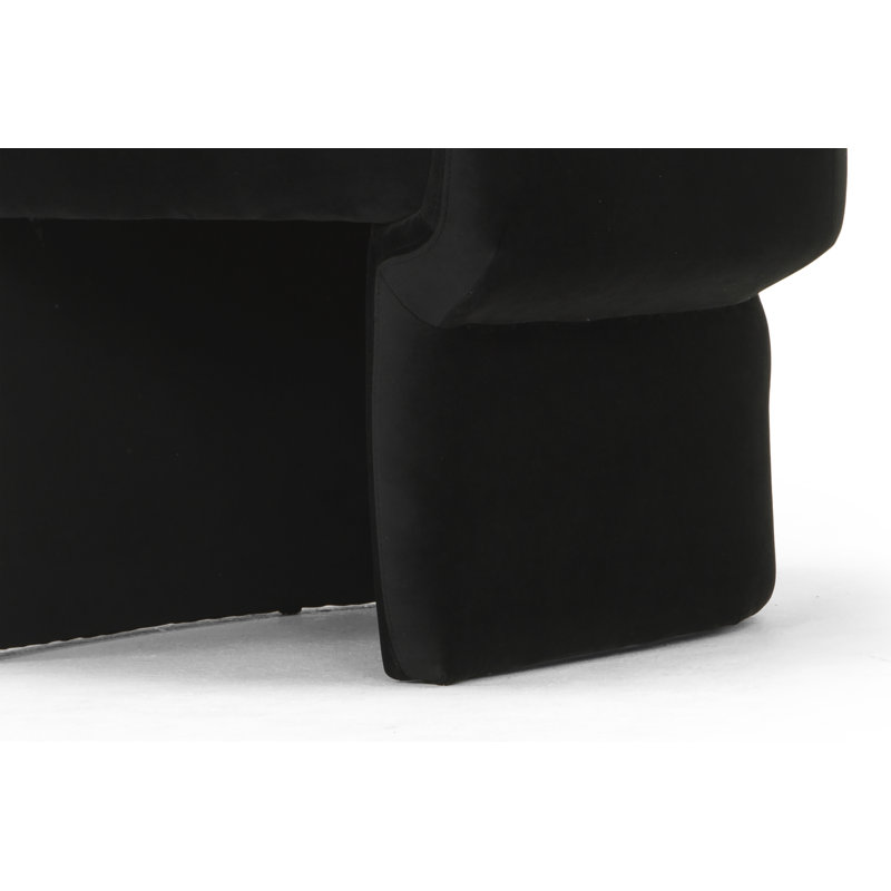 Fauteuil demi-tonneau l 27,5 po, Velours noir