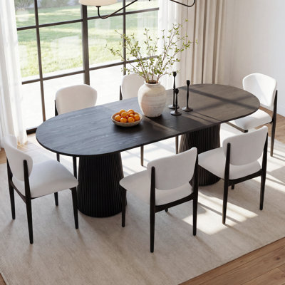 Hodder 6-Person Double Pedestal Solid Wood Dining Set