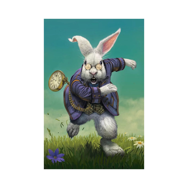 White Rabbit by Vincent Hie - Print on Canvas, Wrapped Canvas, 101.6 cm H x 66.04 cm W x 1.91 cm D
