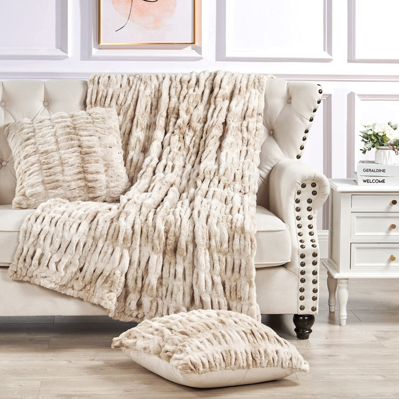 Knitted Throw Blanket, Fungi, 127cm W x 152.4cm L