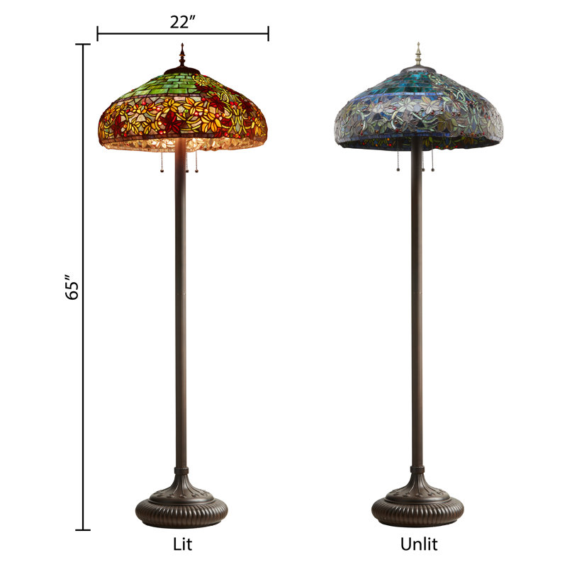 65"H Hampstead Tiffany-Style Stained Glass Floor Lamp 