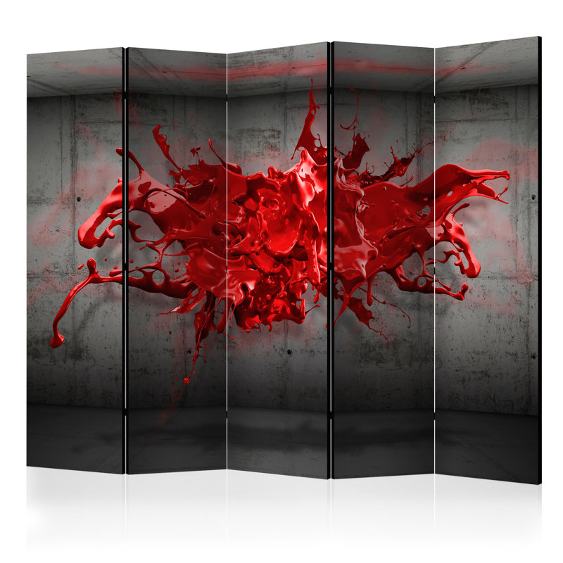 Melvina Solid Wood Folding Room Divider, 5