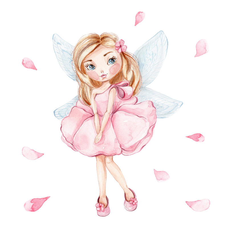 Children's bed Luk with drawer - Girl with wings, European Toddler (80 x 160cm)