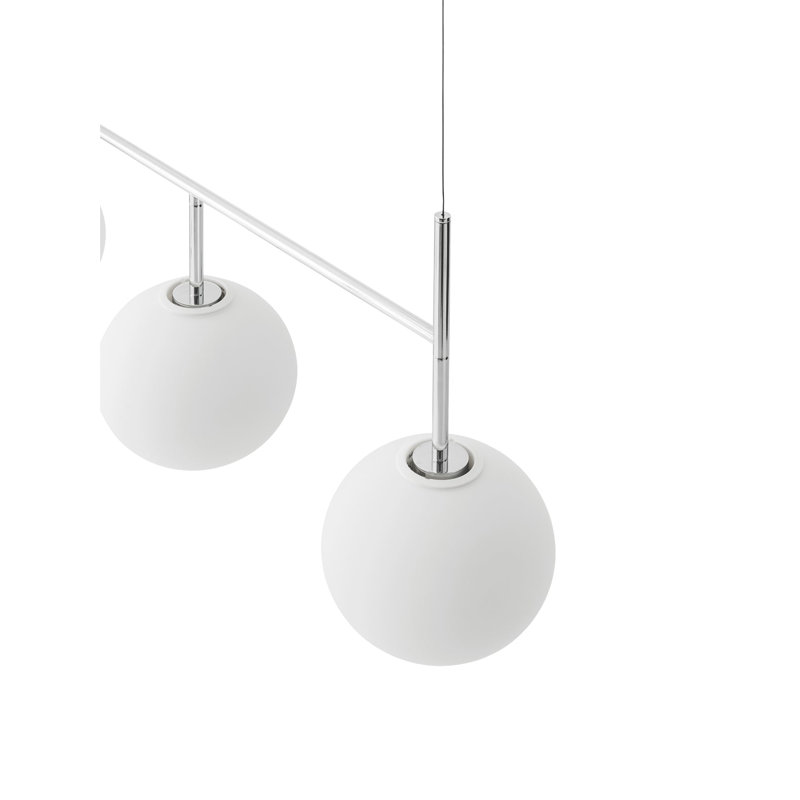 TR Bulb Series 4 - Light Pendant, Matte Opal, Polished Steel