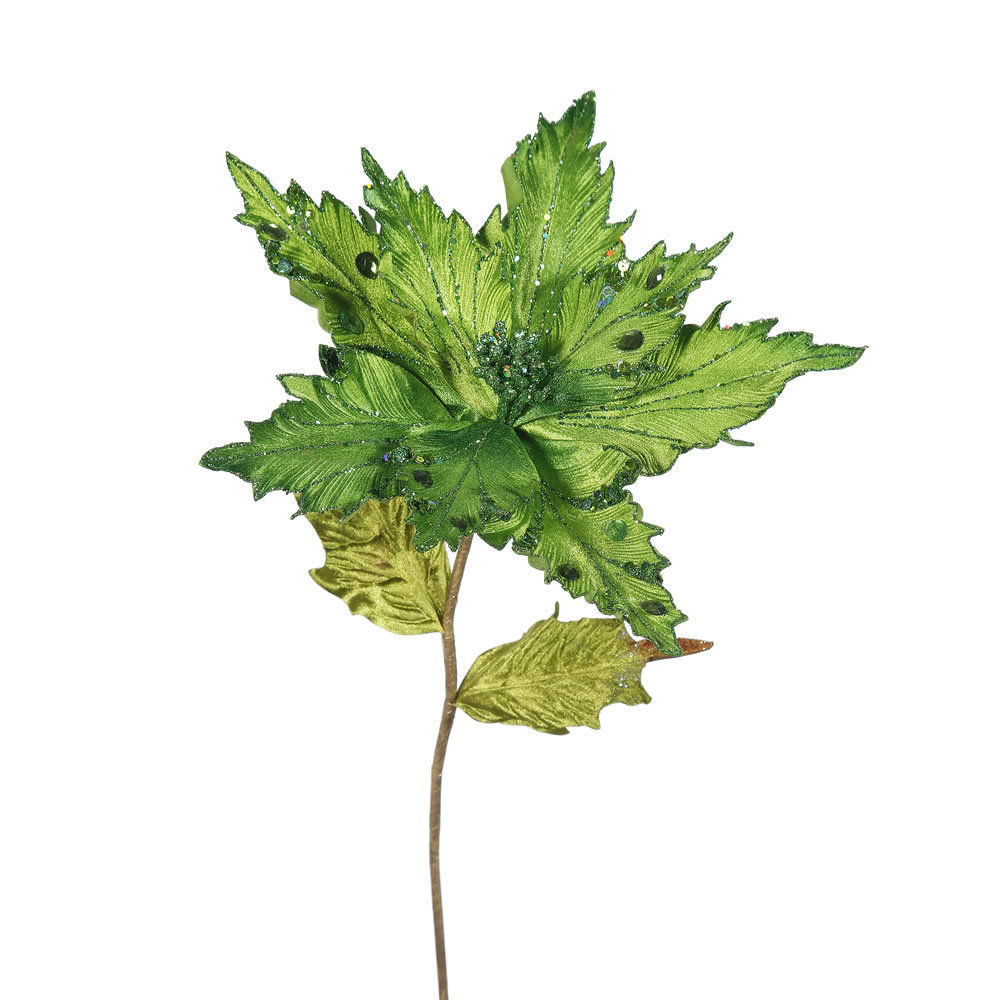 26", 13" Flower Velvet Poinsettia Aritificial Christmas Pick (Set of 3) The Holiday Aisle® Flower 