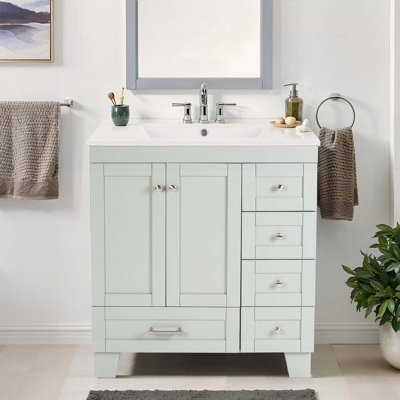 Bathroom Vanity With Sink,Soft-Close Drawers,And Multi-Organizer Storage
