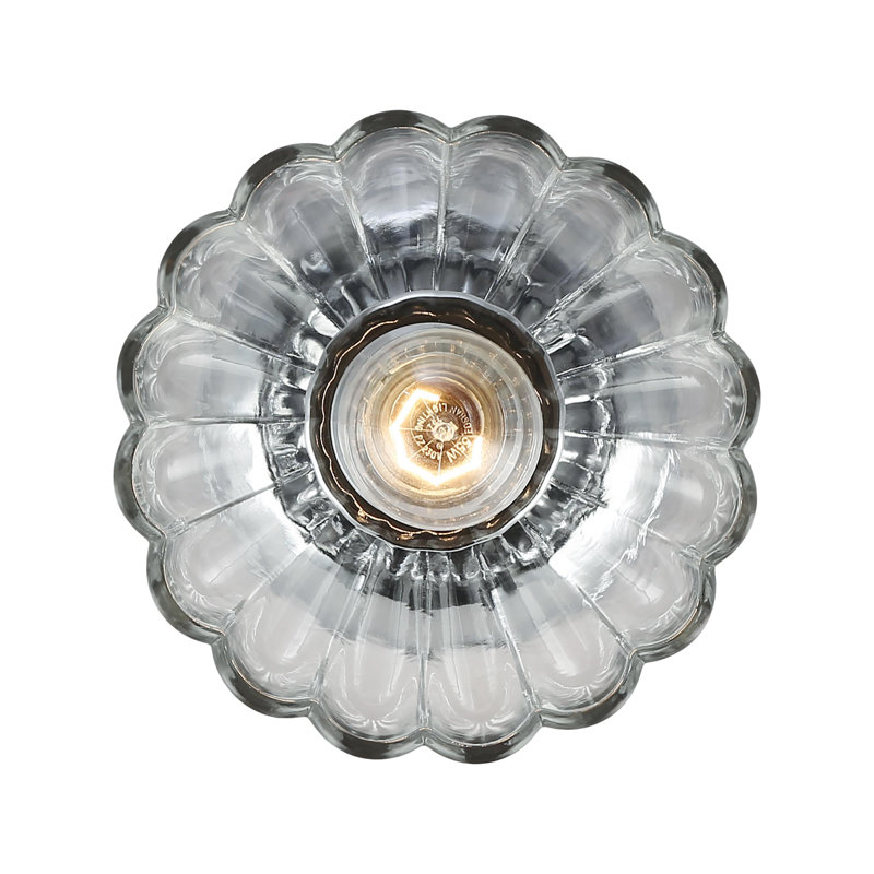 Zanera 1-Light Semi-Flush with Clear Glass, Chrome