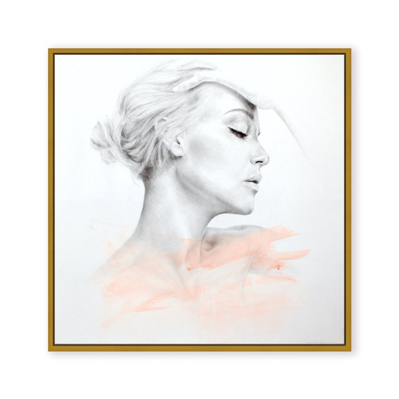 Classic Elegance Surrender IV by  - Floater Frame Print on Canvas, 30" H x 30" W x 2.375" D, Framed Canvas, Gold