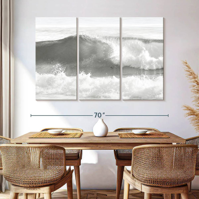 Gillard Black And White Wave I, 28" H x 45" W