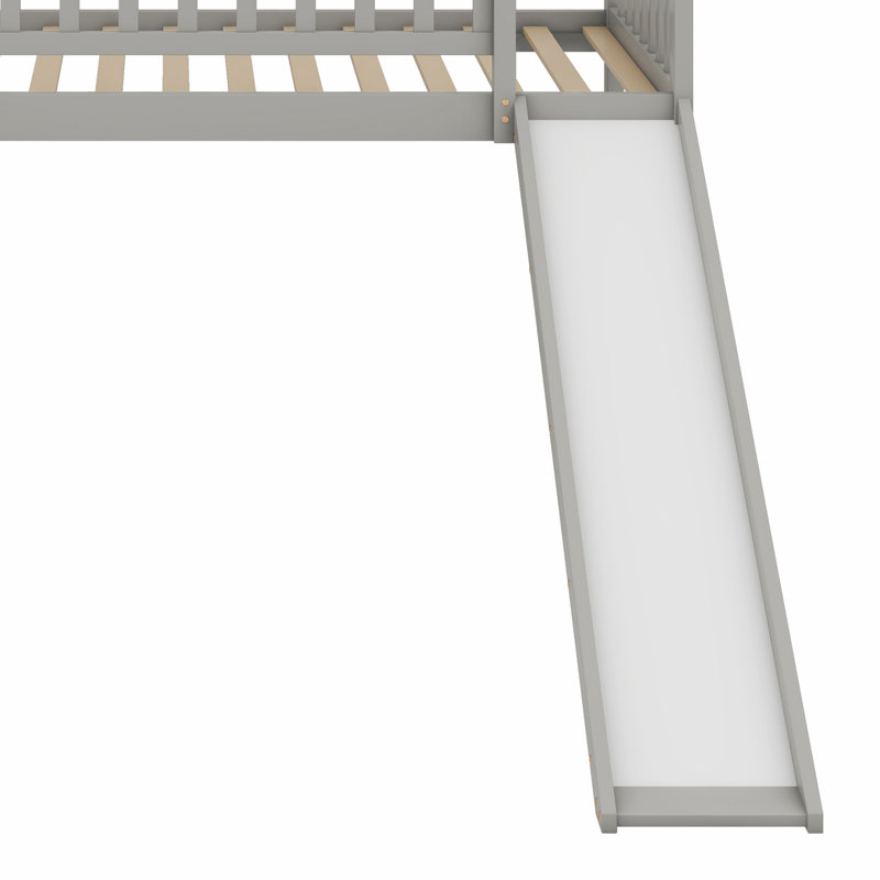 Lit mezzanine avec glissade, Gris