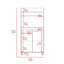 Chariot de cuisine, tablette ouverte, armoire à deux portes, deux tablettes intérieures