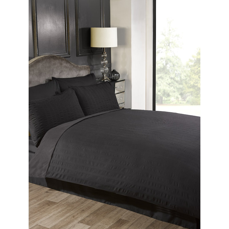 Bussell Cotton Blend Solid Colour Duvet Cover Set with Pillowcases Included, Single Duvet Cover + 1 Standard Pillowcase, Grey