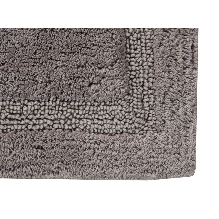 Charlton Home Herleston Brette Rectangle Nylon Non-Slip Bath Rug Size: Runner 1' 10 x 5', Color: Platinum Gray