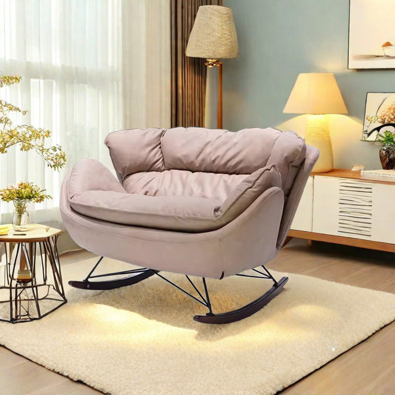 Chaise berçante double style nordique, Café crème