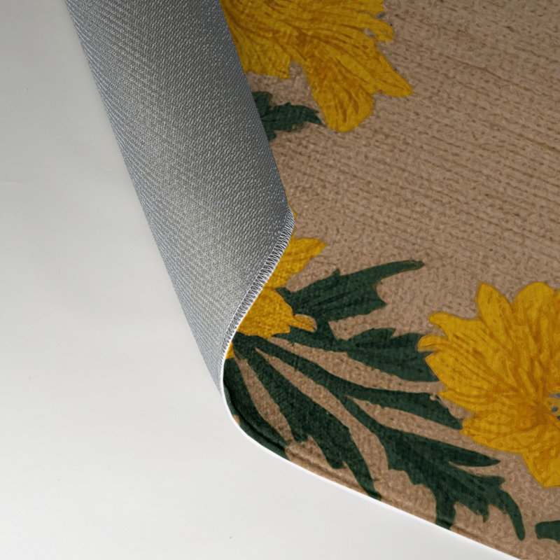 Tapis beige d'intérieur et d'extérieur Botanical, Rectangulaire 3 pi x 5 pi