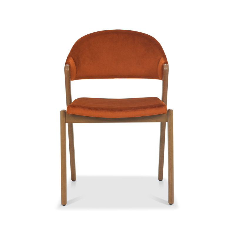 Anayalee 49cm H Polyester Blend Upholstered Upholstered Back Side Chair, Rust