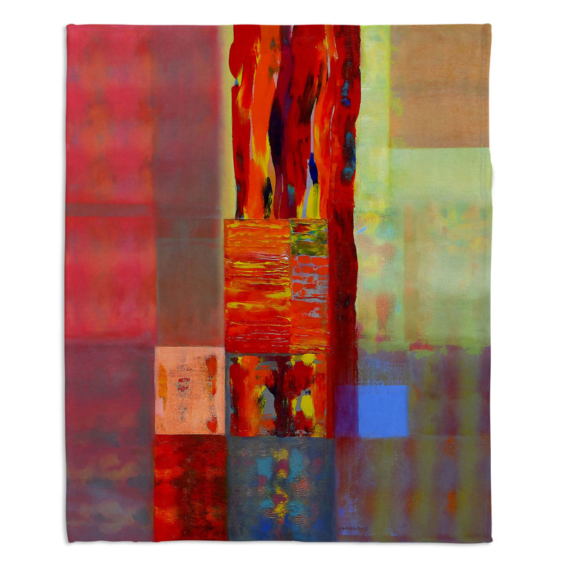 Couverture sherpa douce color storm abstraction iii, l 68 po x L 80 po
