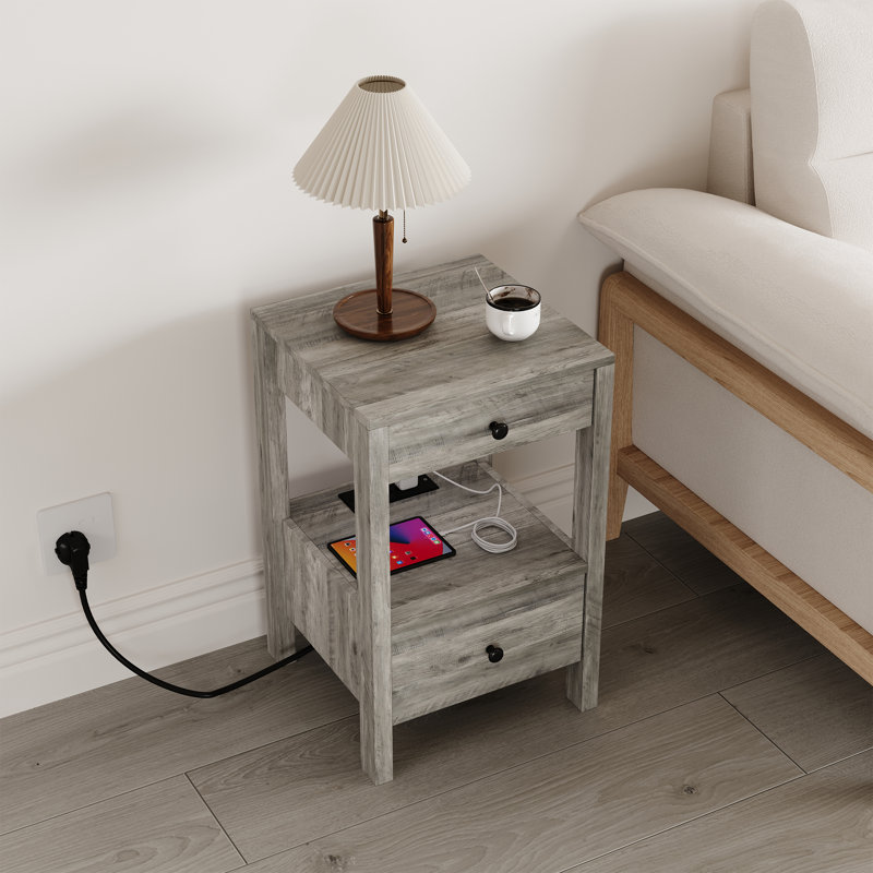 Table de chevet Rae, Greige