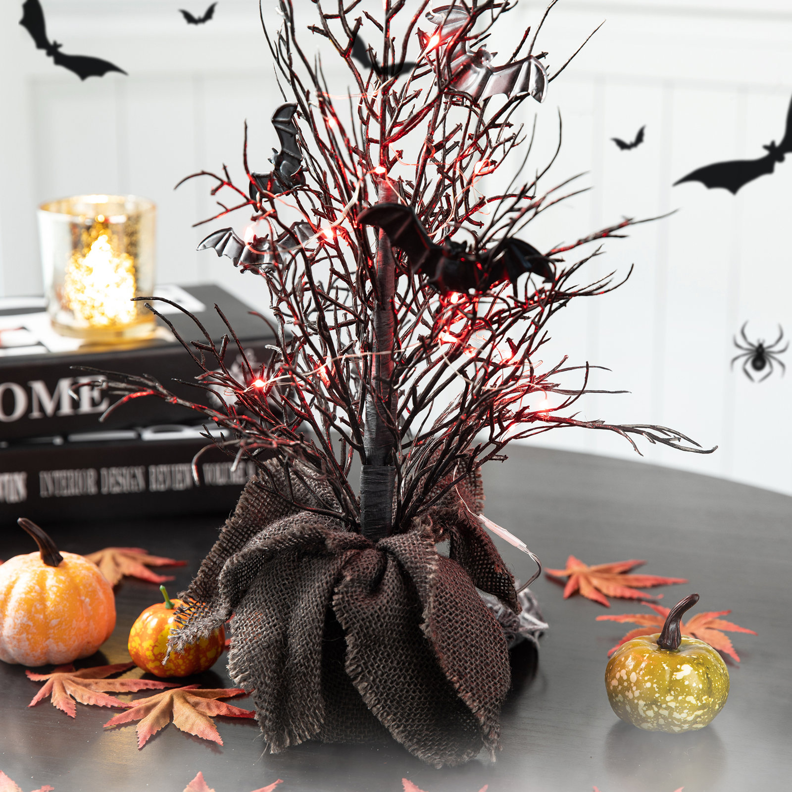 Halloween Bat Plants & Flowers Tabletop Tree