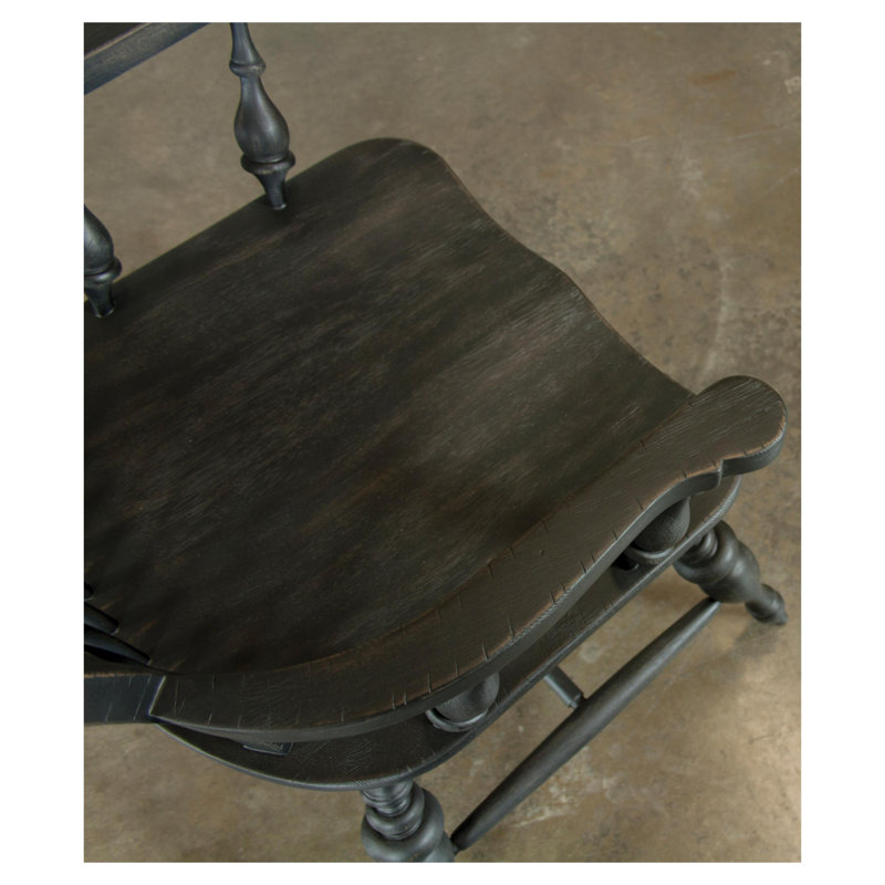 Morrisania 18'' H Solid Wood Armchair, Charred Oak